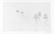 Bathing Children, John Singer Sargent (American, Florence 1856–1925 London), Graphite on off-white wove paper, American