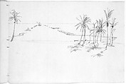Landscape with Palms, John Singer Sargent (American, Florence 1856–1925 London), Graphite on off-white wove paper, American