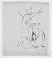 Angel, Study for "Annunciation", John Singer Sargent (American, Florence 1856–1925 London), Pen and ink on tracing paper with printed grid, American