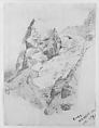 Eiger from Mürren, John Singer Sargent (American, Florence 1856–1925 London), Graphite on off-white wove paper, American