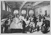 The Marriage at Cana (from scrapbook), John Singer Sargent (American, Florence 1856–1925 London), Graphite and watercolor on off-white wove paper, American