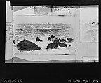 Waves Breaking on Rocks (from scrapbook), John Singer Sargent (American, Florence 1856–1925 London), Watercolor and graphite on off-white wove paper, American