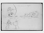 Pediment Sculptures from Temple at Aegina, Glypotothek, Munich (from Switzerland 1869 Sketchbook), John Singer Sargent (American, Florence 1856–1925 London), Graphite on off-white wove paper, American