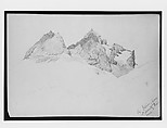 Piz Julier from St. Moritz (from Switzerland 1869 Sketchbook), John Singer Sargent (American, Florence 1856–1925 London), Graphite on off-white wove paper, American