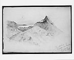 Piz Albris and Glacier du Paradis, St. Moritz,(from Switzerland 1869 Sketchbook), John Singer Sargent (American, Florence 1856–1925 London), Watercolor and graphite on off-white wove paper, American