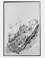 Ortler Spitz from Stelvio Pass (from Switzerland 1869 Sketchbook), John Singer Sargent  American, Graphite on off-white wove paper, American