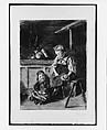 Two Children in Interior, Mürren (from "Splendid Mountain Watercolours" Sketchbook), John Singer Sargent American, Watercolor and graphite on off-white wove paper, American