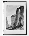 Staubbach Falls (from "Splendid Mountain Watercolours" Sketchbook), John Singer Sargent American, Watercolor and graphite on off-white wove paper, American