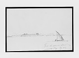 Mountains and Fort along Coast (from Sketchbook), Mary Newbold Sargent American, Graphite on paper, American