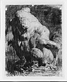 Two Male Figures Wrestling, Thomas Anshutz (American, Newport, Kentucky 1851–1912 Fort Washington, Pennsylvania), Charcoal on off-white laid paper, American
