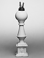 Oil Lamp, New England Glass Company American, Pressed and free-blown white opaque glass, American