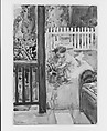 Daughter Rosemary Watering Plants, Gaylordsville, Connecticut, F. Luis Mora (American (born Uruguay), Montevideo 1874–1940 New York), Watercolor and graphite on off-white wove paper, American