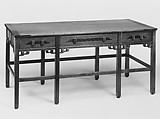 Library Table, Greene and Greene (1894–1916), Mahogany, ebony, oak, burl walnut, silver, copper, American
