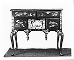 High chest of drawers, Japanned maple, japanned white pine, white pine, japanned birch; brass, American