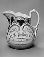 Pitcher, United States Pottery Company (1852–58), Stoneware, American