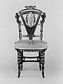 Side Chair, Attributed to Pottier and Stymus Manufacturing Company (active ca. 1858–1918/19), Walnut, mahogany, rosewood, cedar, American