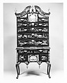 High chest of drawers, Japanned maple, japanned white pine, white pine, japanned birch; brass, American