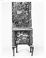 High chest of drawers, Japanned maple, japanned white pine, white pine, japanned birch; brass, American