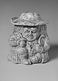 Toby snuff jar, United States Pottery Company (1852–58), Earthenware, American