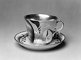 Cup and Saucer, Rudolph T. Lux (b. Germany, 1815–1868), Porcelain, American