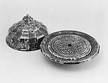 Covered Butter Dish, United States Pottery Company (1852–58), Mottled brown earthenware, American