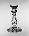Candlestick, Christian Dorflinger (1828–1915), Blown glass, American