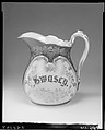 Pitcher, Boston China Decorating Works (1860–ca. 1925), Porcelain, overglaze enamel decoration, and gilding, American