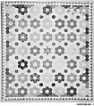 Quilt, Hexagon or Honeycomb pattern, Rebecca Davis, Cotton, American