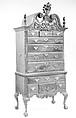 High chest of drawers, Mahogany, tulip poplar, yellow pine, American