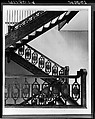 Staircase from Chicago Stock Exchange Building, Chicago, Louis Henry Sullivan (American, Boston, Massachusetts 1856–1924 Chicago, Illinois), Cast iron, electroplate copper finish, mahogany railing, American