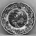 Plate, James and Ralph Clews (British, Cobridge, Stoke-on-Trent, active ca. 1818–36), Earthenware, transfer-printed, British (American market)