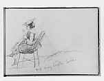 Miss Mary Douglas Scott Sewing (from Switzerland 1870 Sketchbook), John Singer Sargent (American, Florence 1856–1925 London), Graphite on off-white wove paper, American