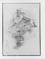 Eiger from Lauterbrunnen, Mürren (from Switzerland 1870 Sketchbook), John Singer Sargent (American, Florence 1856–1925 London), Graphite on off-white wove paper, American