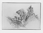 Mountains (from Switzerland 1870 Sketchbook), John Singer Sargent (American, Florence 1856–1925 London), Graphite on off-white wove paper, American