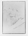 Breithorn and Schmadribach Falls (from Switzerland 1870 Sketchbook), John Singer Sargent (American, Florence 1856–1925 London), Graphite on off-white wove paper, American