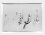 Figures (from Switzerland 1870 Sketchbook), John Singer Sargent (American, Florence 1856–1925 London), Graphite on off-white wove paper, American