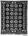 Coverlet, David Daniel Haring (1800–1889), Cotton and wool; Doublecloth, woven on a hand-loom with a
 Jacquard attachment, American