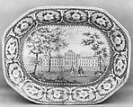 Platter, John & William Ridgway British, Earthenware, transfer-printed, British (American market)