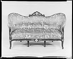 Sofa, Auguste-Emile Rinquet-Leprince (1801–1886), Applewood or pearwood, ebonized walnut, beech, gilt-bronze mounts; original under upholstery and show cover, American or French