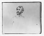 Bearded Man in a Toga (from Sketchbook), Francis William Edmonds American, Graphite on off-white wove paper, American