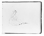 Girl Seated (from Sketchbook), Francis William Edmonds American, Iron gall ink, graphite on off-white wove paper, American