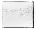 Sketchbook of Figure and Landscape Subjects, Francis William Edmonds (American, Hudson, New York 1806–1863 Bronxville, New York), Drawings in graphite and pen and brown ink on off-white wove paper, bound in marbled paper with leather spine and corners, American