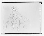 Sketchbook of Figure and Landscape Subjects, Francis William Edmonds (American, Hudson, New York 1806–1863 Bronxville, New York), Drawings in graphite and pen and brown ink on off-white wove paper, bound in marbled paper with leather spine and corners, American