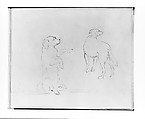Two Studies of a Dog (from Sketchbook), Francis William Edmonds American, Graphite on off-white wove paper, American
