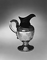 Jug, Boston Silver Glass Company  American, Free-blown silvered and colorless glass, pewter, American
