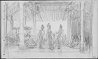 Javanese Dancers on Stage (from Sketchbook of Javanese Dancers), John Singer Sargent American, Graphite on off-white wove paper, American