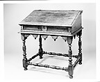 Desk-on-frame, Sweet gum, possibly mahogany veneer, yellow poplar, American