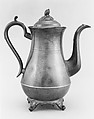 Coffeepot, Thomas Danforth Boardman (1784–1873), Britannia metal, American