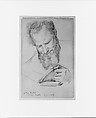 Father Hecker Reading Goethe, John La Farge (American, New York 1835–1910 Providence, Rhode Island), Charcoal on off-white wove paper, American