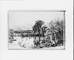 Charles River, Cambridge, Massachusetts (from Sketchbook of New England and Pennsylvania Landscape and Marine Subjects), William Trost Richards (American, Philadelphia, Pennsylvania 1833–1905 Newport, Rhode Island), Graphite on off-white wove paper, American